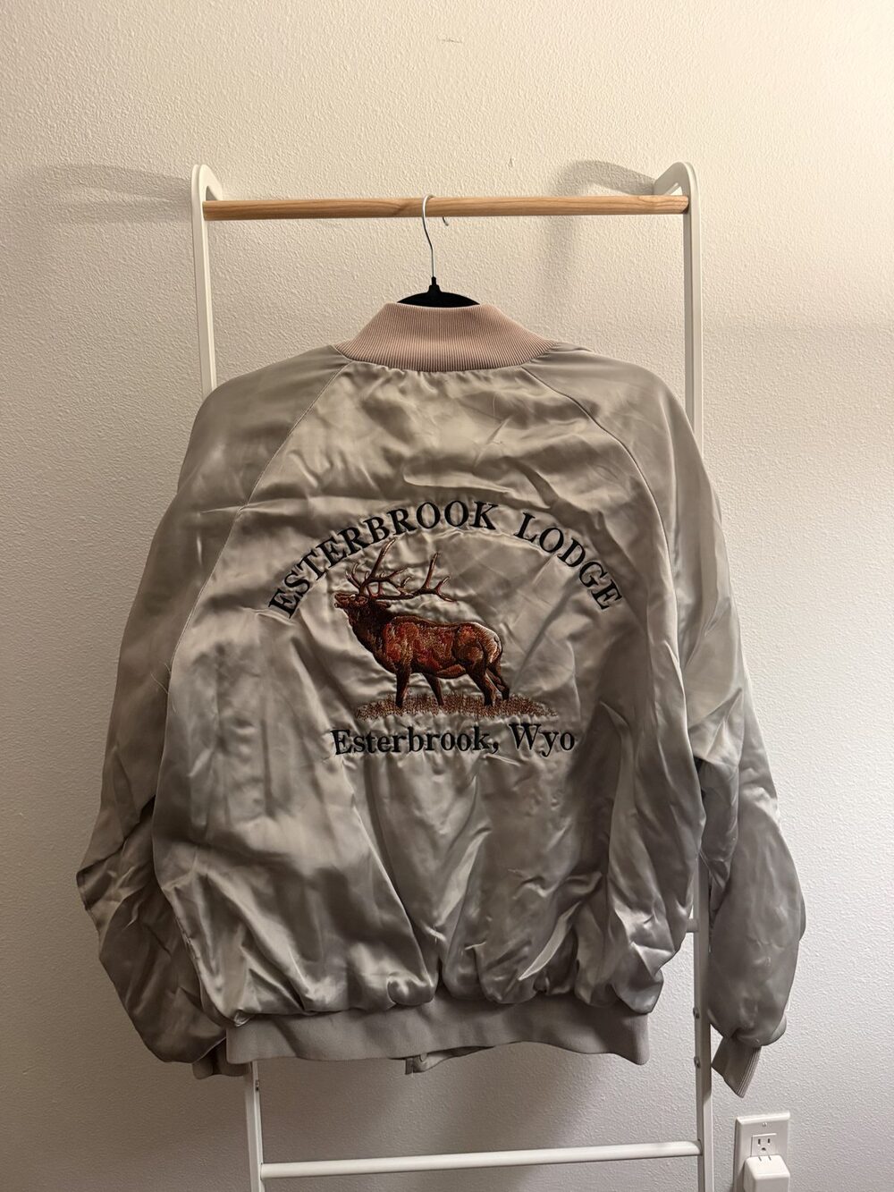 Vintage Satin Bomber Jacket Peterbrook Lodge Wyoming M
